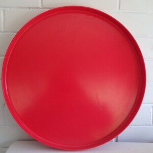 Vintage Round Red Melamine Serving Tray Sweden